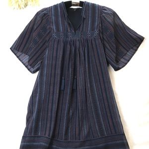 Lucky Brand Violet Navy Blue Dress with Tassels 🍀